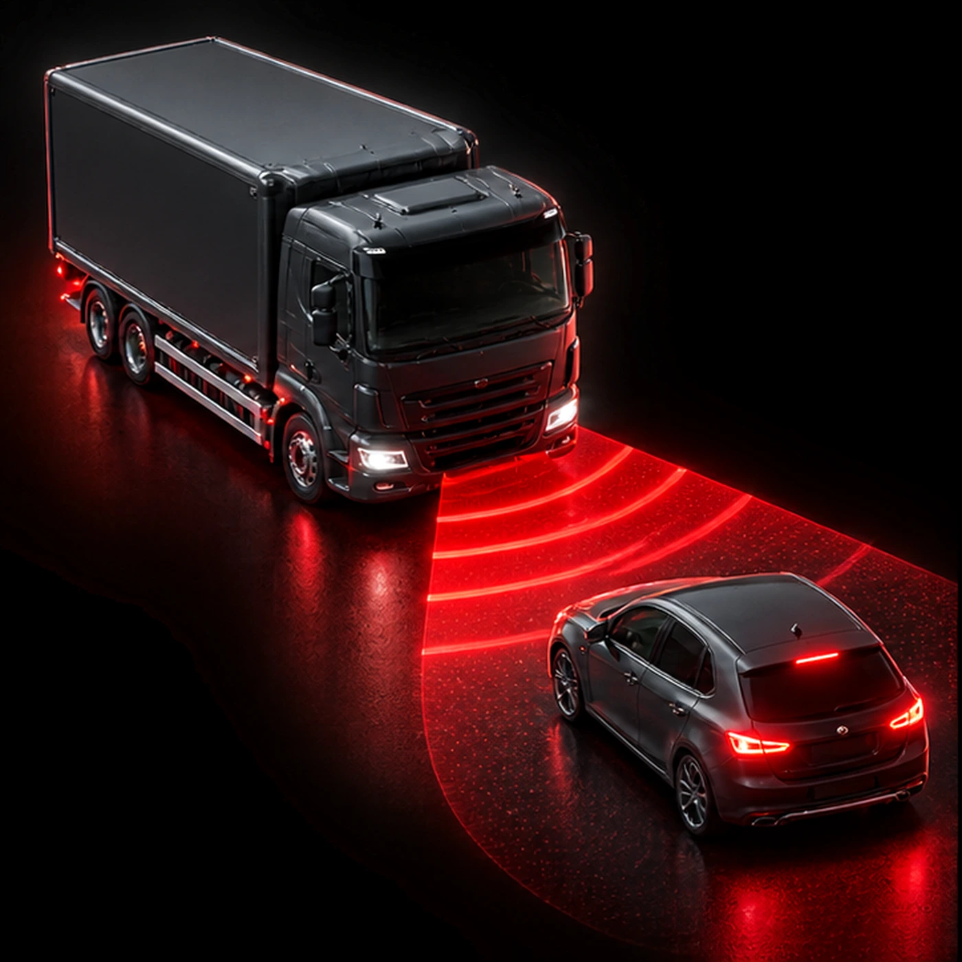Illustrative Edge AI camera coverage on a UK vehicle