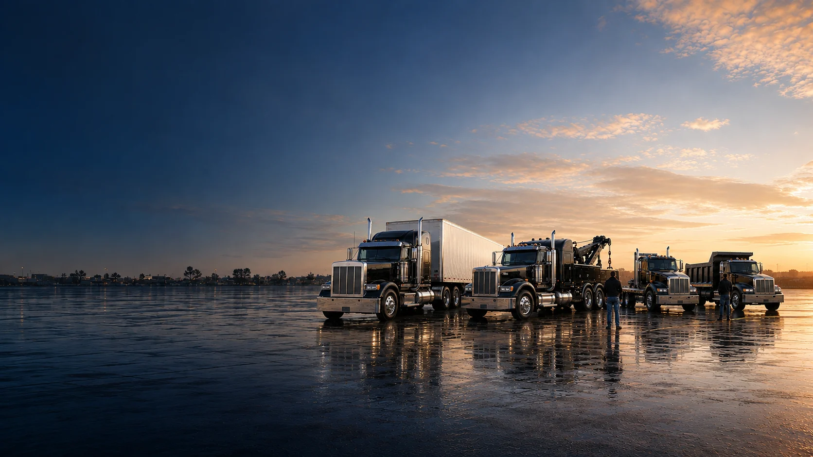 Illustrative American heavy-duty trucking, towing and construction fleet